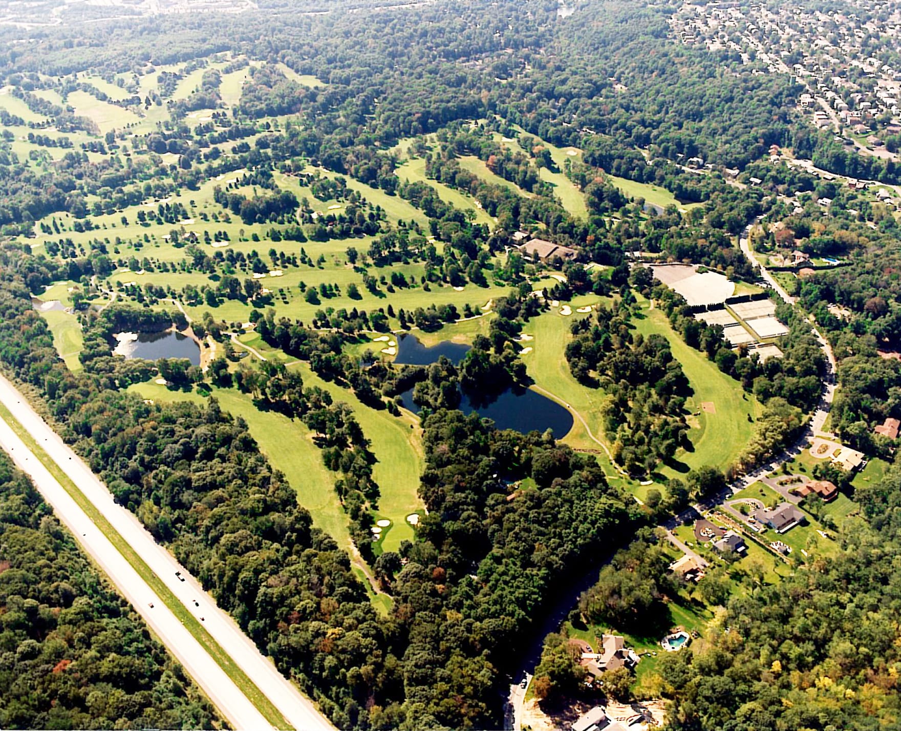 aerial view of golf course