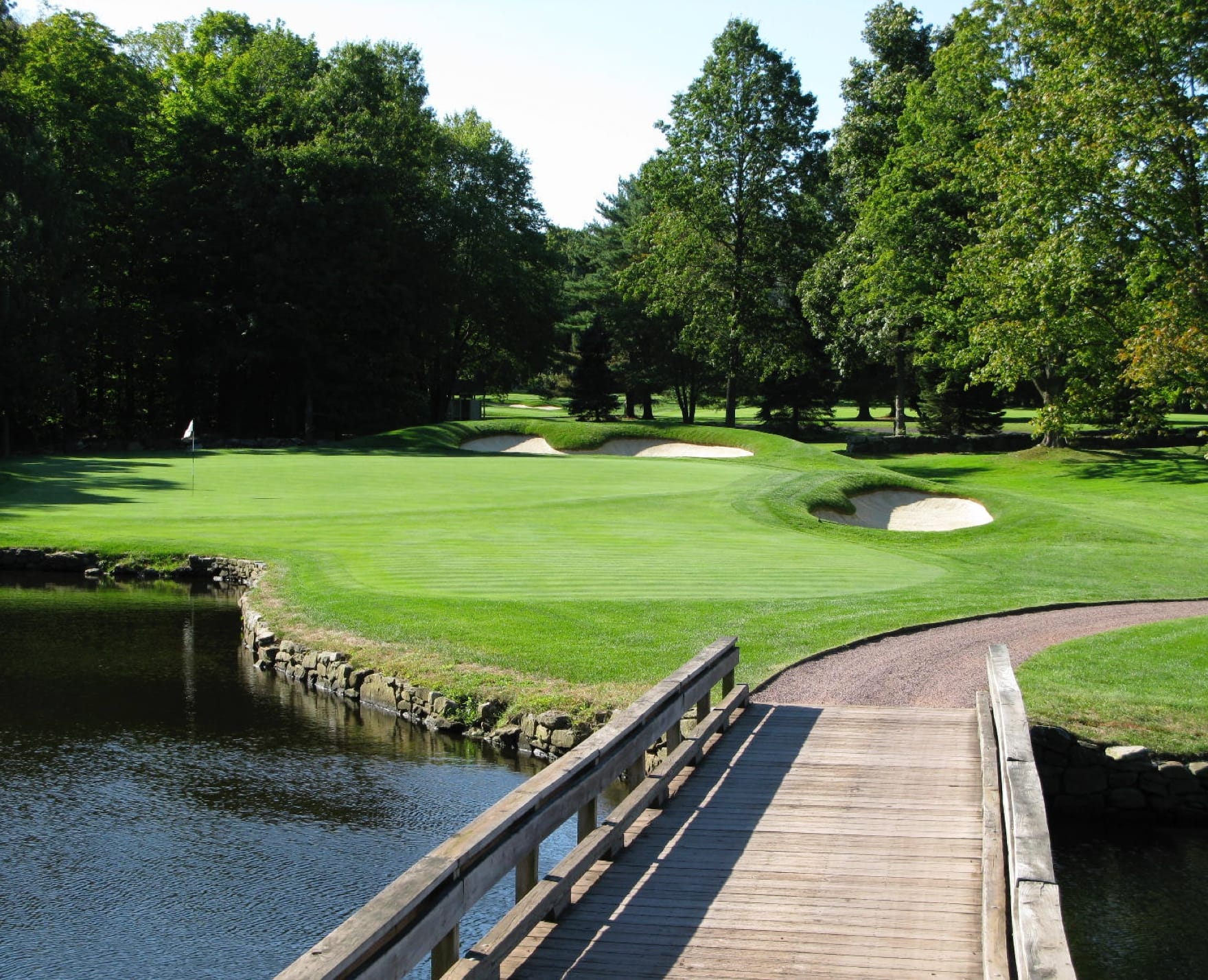 bridge over small river on golf course