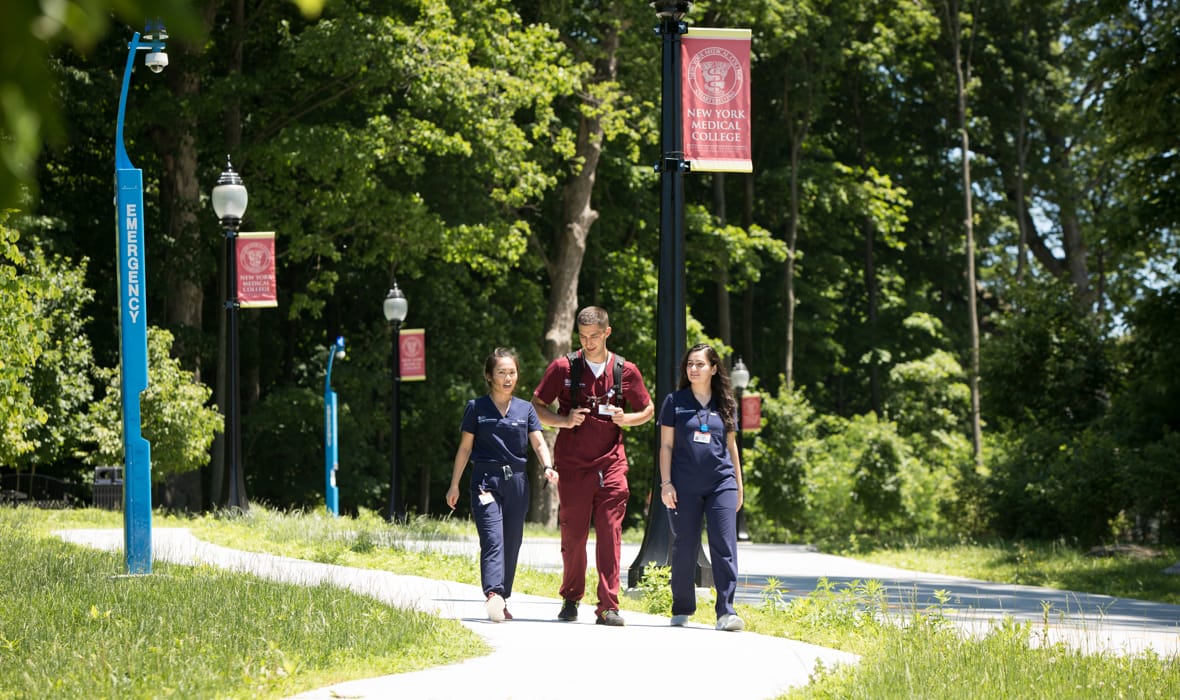 students walking on campus