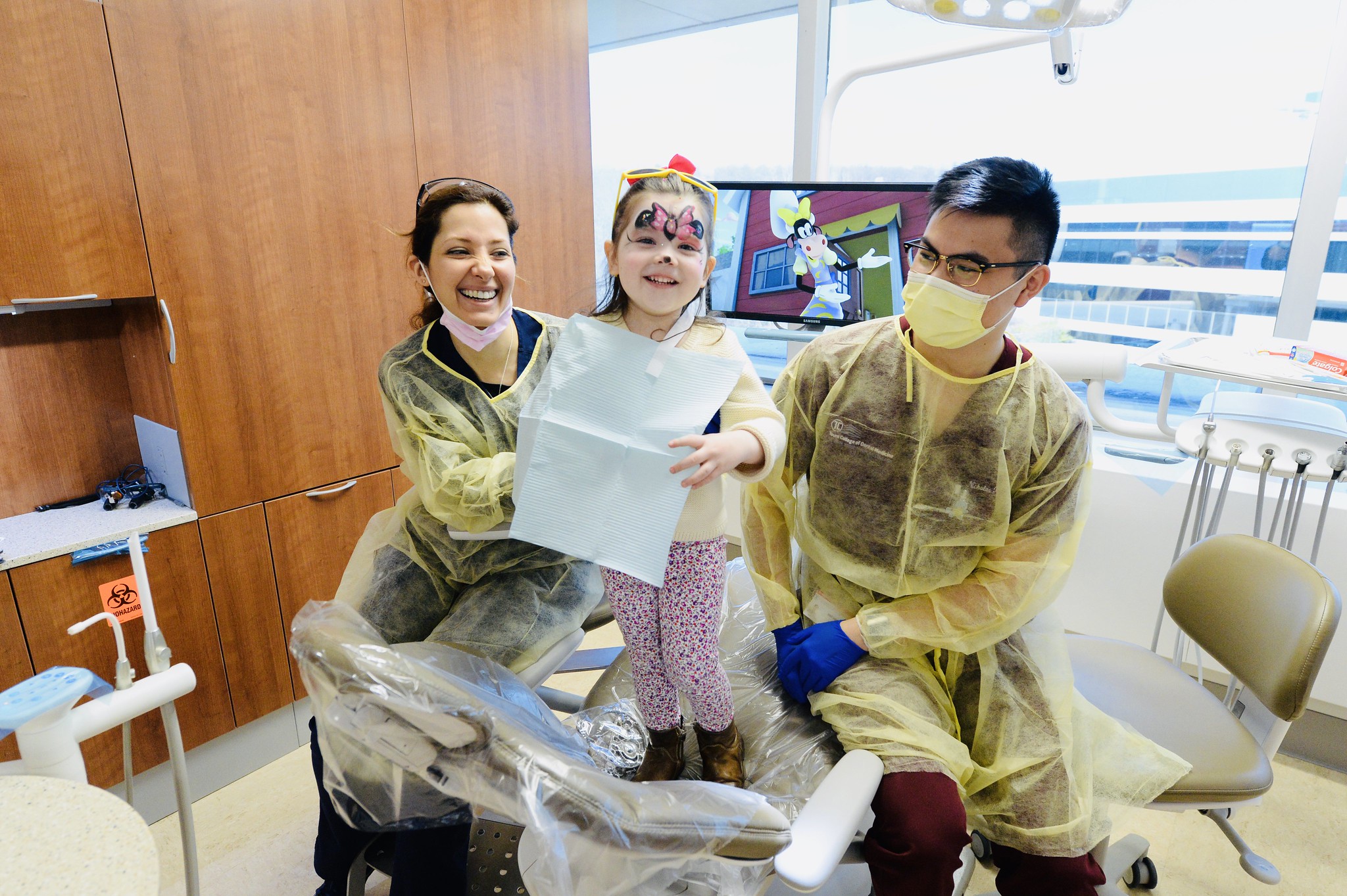 Give Kids A Smile! Day, was 3-year-old Emma's first visit to the dentist.