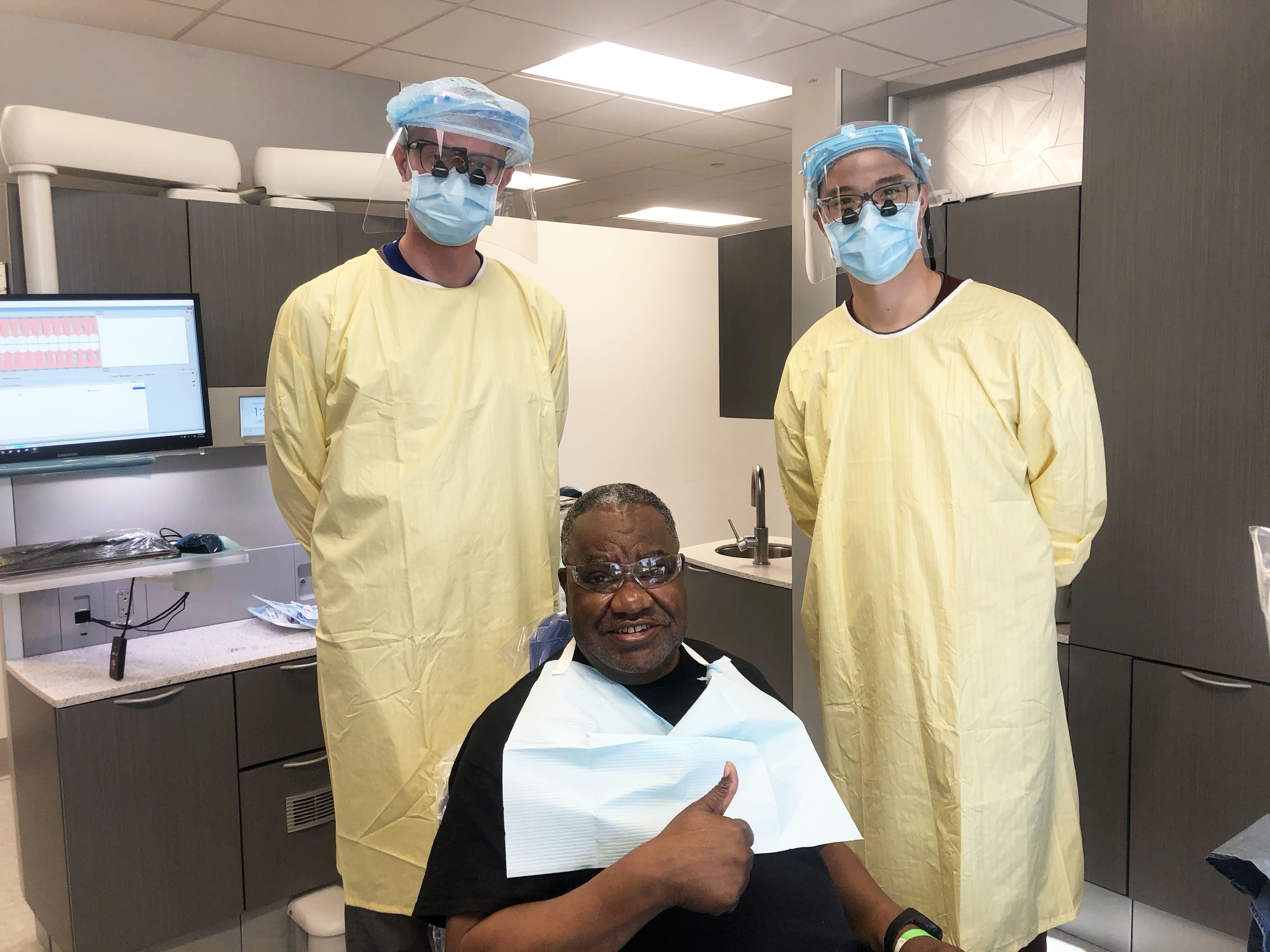 Former military personnel Robert Brown received dental care at TCDM as part of its annual Smiles for Veterans Program