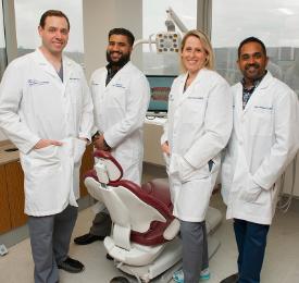 Left to Right: Alan Jurim, D.D.S., Sunil Abraham, Barbara Jurim, D.D.S., Naren Rajan, D.M.D., F.A.G.D. and Dean Sullivan (not pictured).