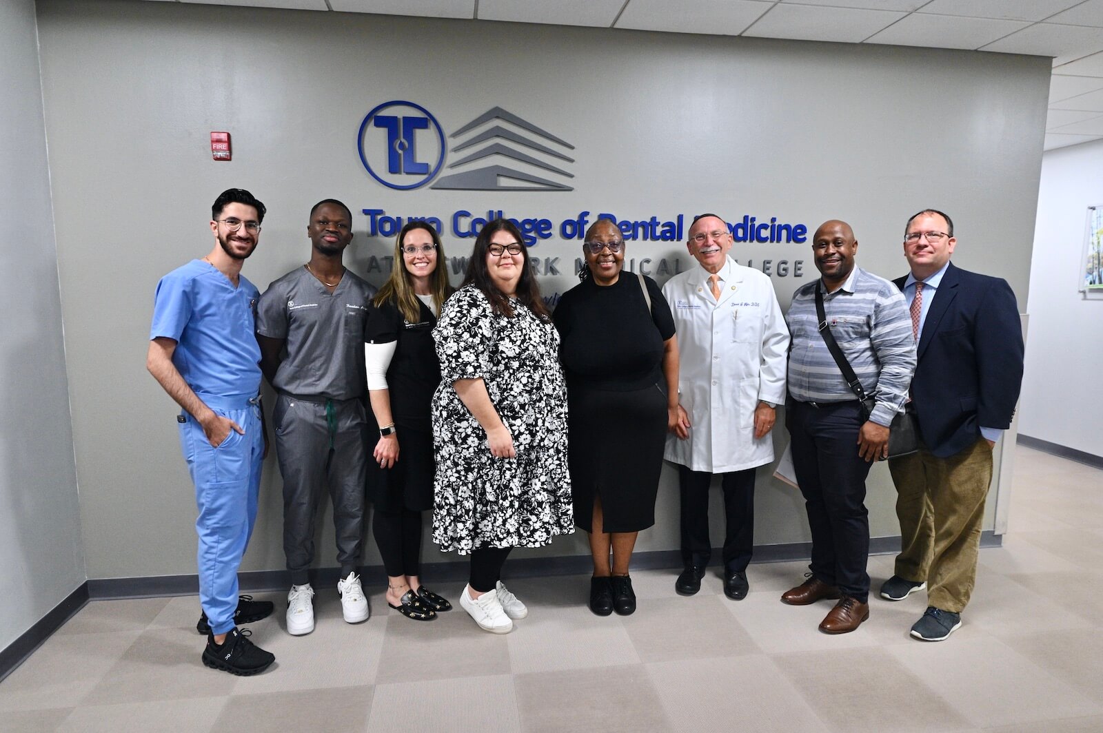 TCDM students Daniel Abrkhaimov, Kwadwo Ampofo, Dr. Golda Erdfarb, Associate Professor TCDM, Dr. David Katz, Vice Dean TCDM, host the delegation from South Africa\'s Sefako Makgatho Health Sciences University, Professor Muthuhadini Mawela, Acting Dean of the School of Dentistry, Professor Seheri Luyanda Mapaseka, Dr. Carlien Jooste, Director, Internationalization, and Associate Professor Douglas Maleka, Acting Dean of the School of Health Care Sciences of SMU.