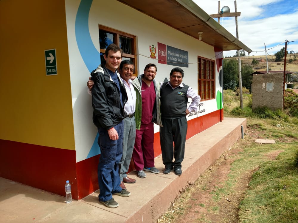 Andrew Gibbs and others at a volunteer site in Peru