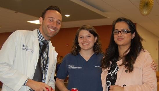 Bushra Azhar, with Dr. Ben Schwartz and student Lisa Perlow, was among dozens of DDS hopefuls learning all about TouroCDM at Pre-Dental Day.