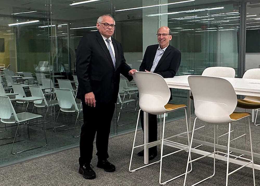 Vice Dean Edward Farkas and Dean Ronnie Myers in Konikoff Education Center in TCDM